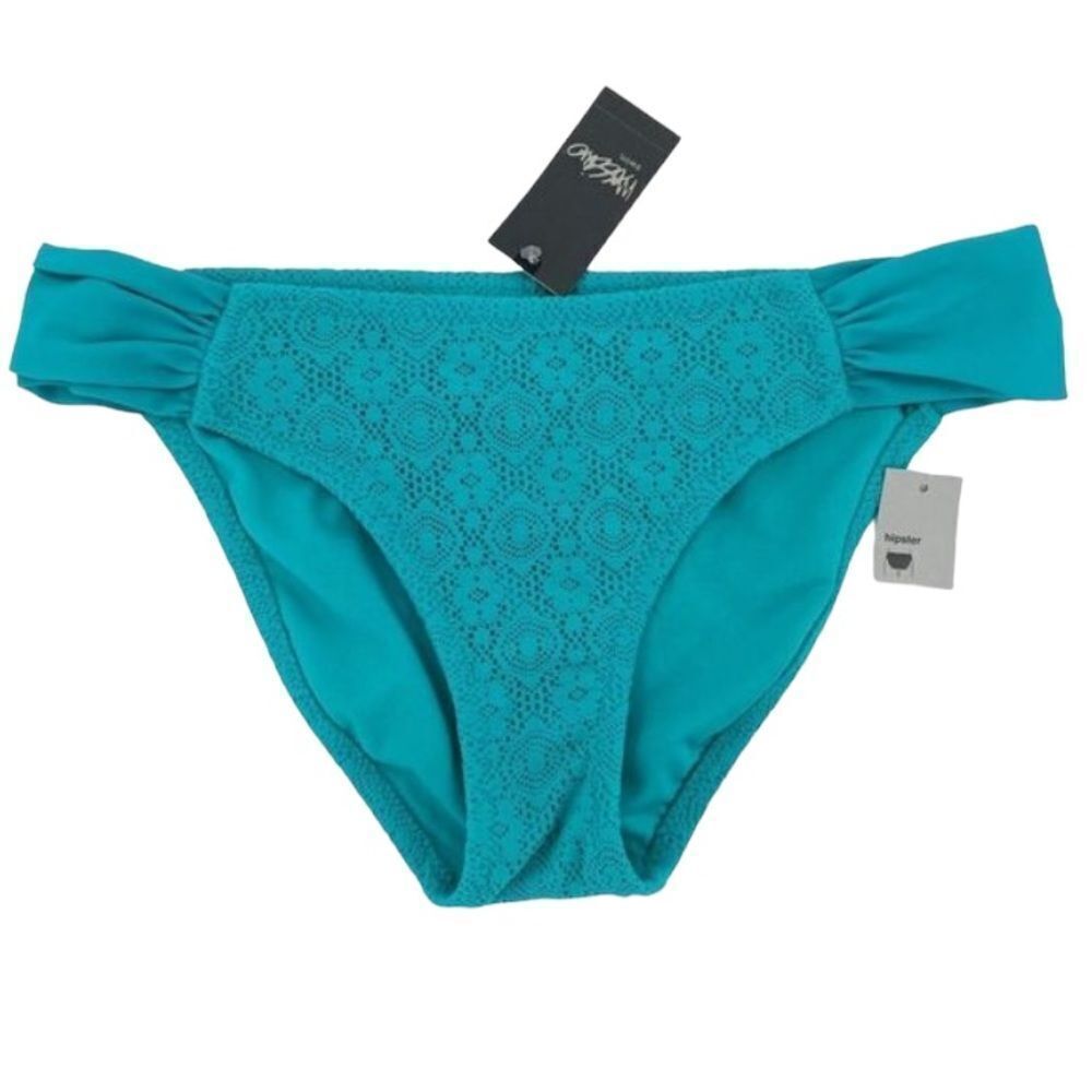 XHILARATION Crochet Teal Bikini Swim Bottom